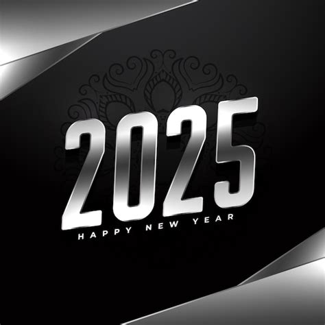 Free Vector Happy New Year 2025 Dark Background Design