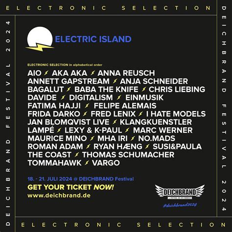 Deichbrand Festival Line up der Electric Island Bühne vollständig