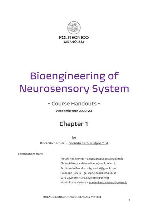 BNS 2022 Chapter 01 BIOENGINEERING OF NEUROSENSORY SYSTEM