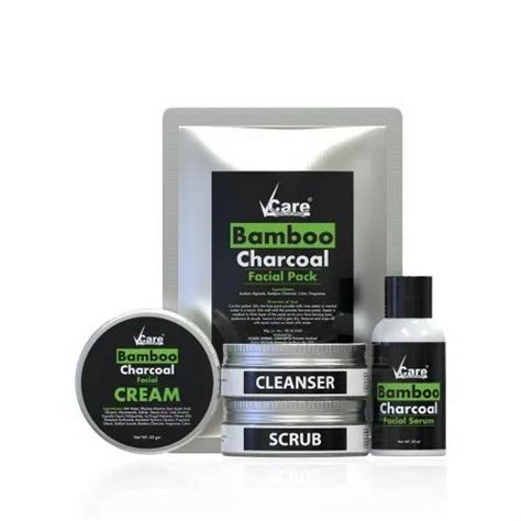 Black Paste VCare Detoxifying Bamboo Charcoal Facial Kit Bag For Face