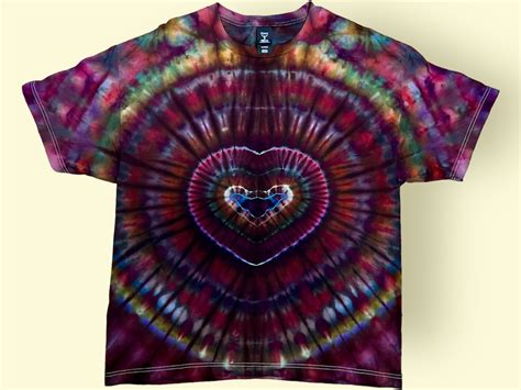 Xl Adult Heart Tie Dye T Shirt Valentines Day Hand Ice Dyed Tee Love