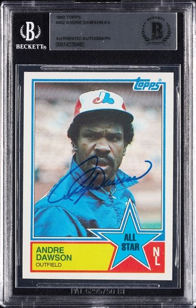 Lot Detail Andre Dawson Signed 1983 Topps No 402 BAS