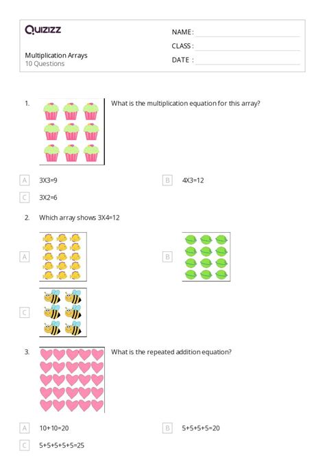 Multiplication Arrays Worksheets Worksheets Library