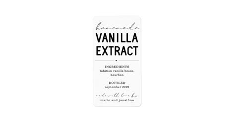 Personalized Homemade Vanilla Extract Label | Zazzle