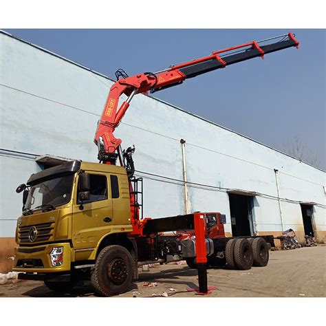 Hydraulic Knuckle Boom 12ton Folding Arm Flatbed Tow Truck Loader