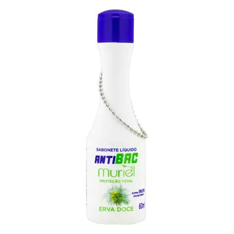 Sabonete líquido Muriel Antibacteriano Erva Doce 60 ml MercadoLivre