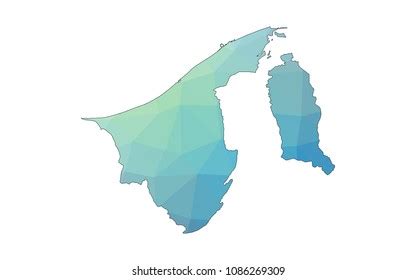 Low Poly Map Brunei Geometric Illustration Stock Vector Royalty Free