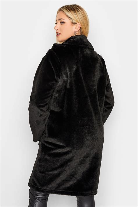 Yours Plus Size Curve Black Faux Fur Coat Yours Clothing