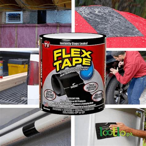 Waterproof Flex Tape Original Flex Seal Black Flex Tape (Size - 4" X 5'): Buy Online at Best ...