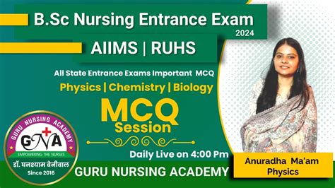 B Sc Nursing Entrance Exams Straight Line Motion Ruhs Aiims