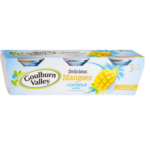 Goulburn Valley Mango In Coconut Water 3x120g Woolworths