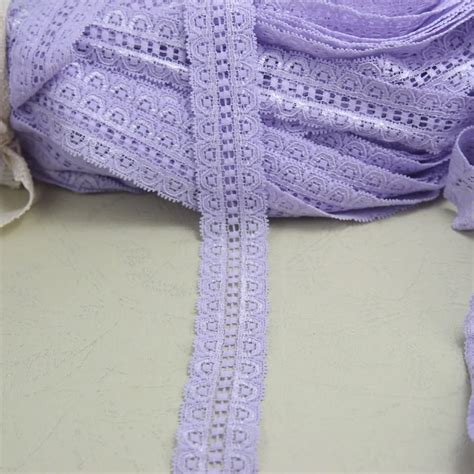 H381 24mm Width Light Purple Elastic Stretch Lace Trim Craft Sewing