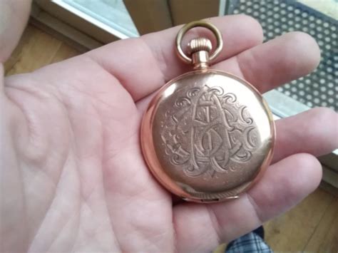 Antique Thomas Russell Rolled Gold Full Hunter Pocket Watch 50mm