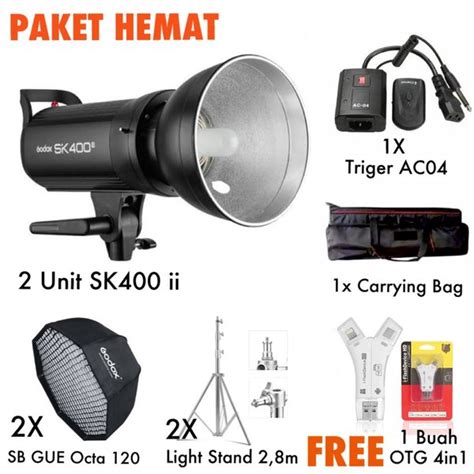 Jual Paket Lampu Studio Godox Lampu Studio SK 400 II Dengan Godox