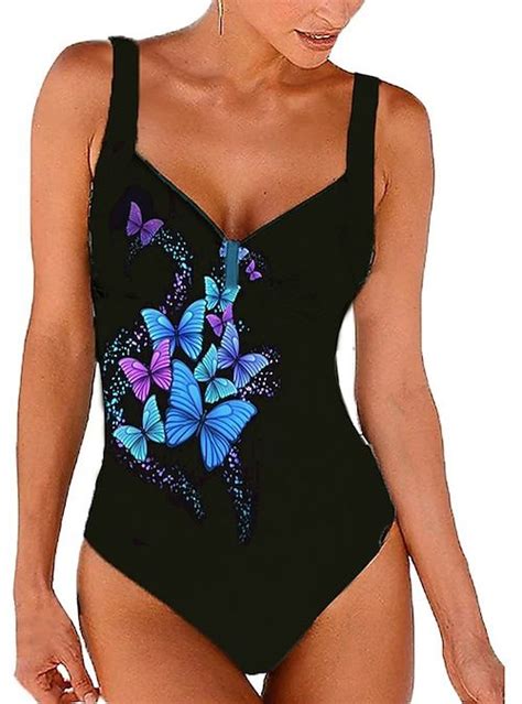 Damen Badeanzug Ein St Ck Monokini Bergr E Bademode Bauchkontrolle