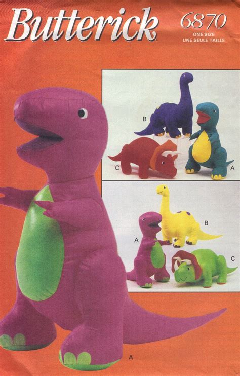 Butterick Sewing Pattern Craft Barney By Adelebeeannpatterns