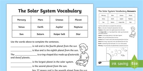 Solar System Puzzle Worksheet With Answers Twinkl Twinkl