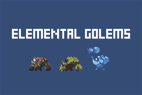 Elemental Golems - Pixel Art Fantasy Creature Pack | 2D Characters ...