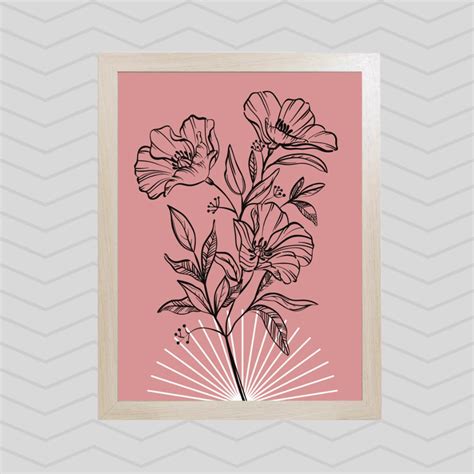 Line Art Flowers, Flower Line Art Prints Gallery, Wall Art Prints Decor, Fine Line Flower Print ...