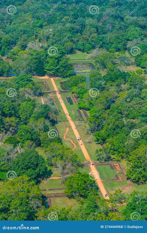 Aerial View of Sigiriya Gardens at Sri Lanka Stock Photo - Image of ...