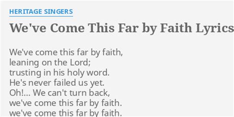 Who Wrote We Ve Come This Far By Faith Lyrics Sale Cfasouthern Org