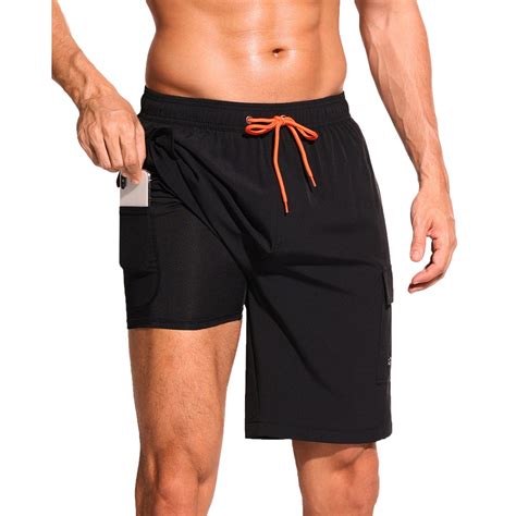 Silkworld Mens Swim Trunks With Compression Liner Quick Dry Bathing