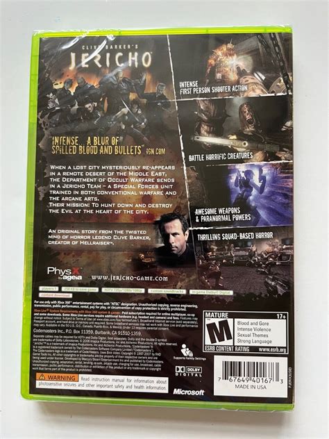 Clive Barker S Jericho Microsoft Xbox New Factory Sealed