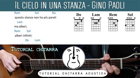 Il Cielo In Una Stanza Gino Paoli Tutorial Chitarra Accordi Youtube