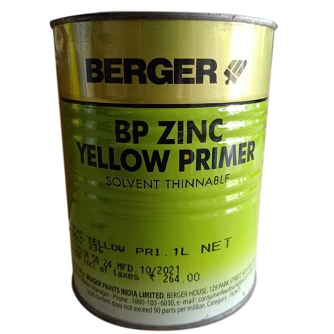 Berger Bp Zinc Yellow Primer Ltr At Rs Can In Ahmedabad Id