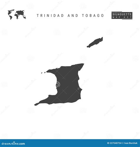 Trinidad And Tobago Vector Map Isolated On White Background High Detailed Black Silhouette Map