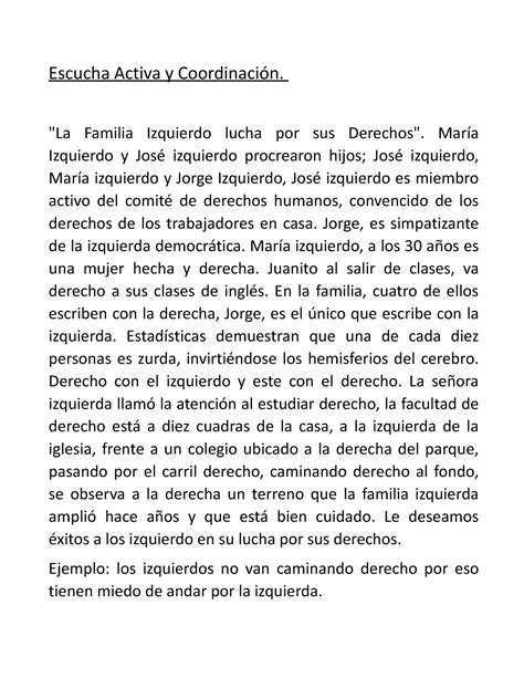 Escucha Activa y Coordinación La Familia Izquierdo lucha por sus