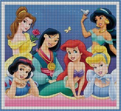 Lady Princesses Crochet Pattern CGCT 100835 Disney Cross Stitch