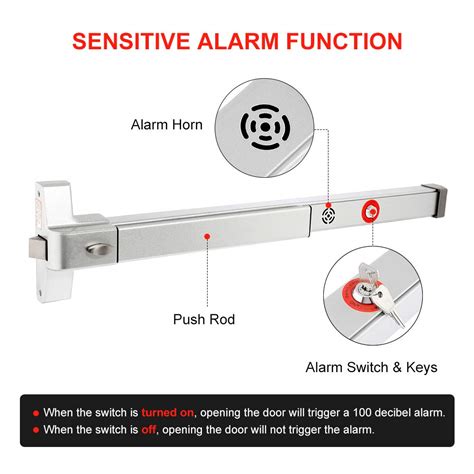 Beamnova Panic Bar With Alarm For Exit Doors With Keyed Entry