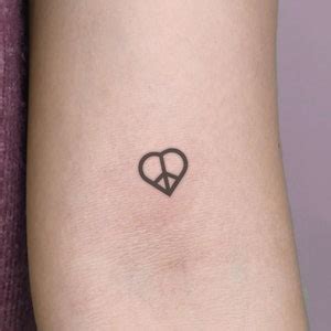 Peace & Love Symbol Temporary Tattoo set of 3 - Etsy