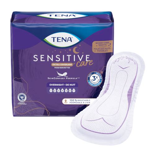 Tena Sensitive Care Extra Coverage Overnight Incontinence Pads