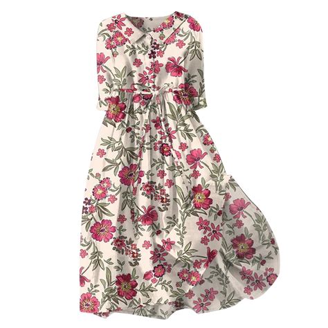 Beugl Womens Summer Dresses Clearance Womens Casual Retro Floral