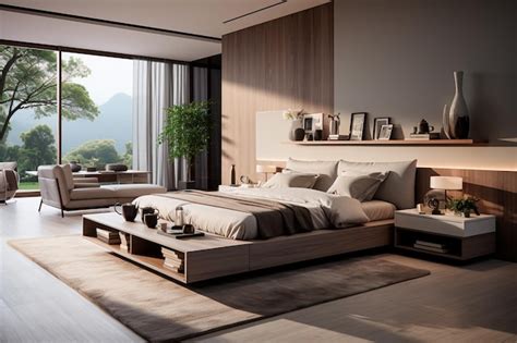 Premium AI Image | bedroom in a loft style