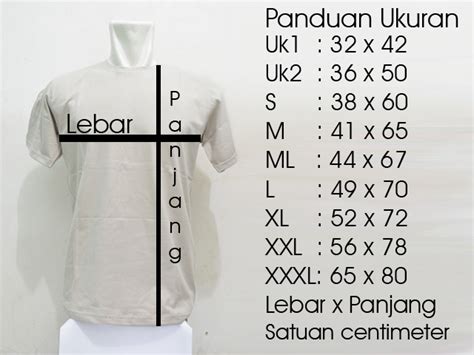 Ukuran Kaos Polos Cotton Combed 30s Cahayakaoscahaya Kaos Polos