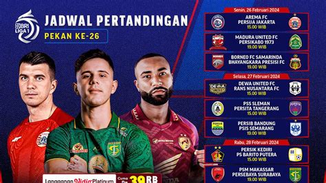 Jadwal Siaran Langsung BRI Liga 1 2023 2024 Pekan 26 Di Vidio 26 29