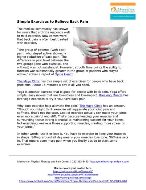 Simple Exercises to Relieve Back Pain by manhattanptpain - Issuu