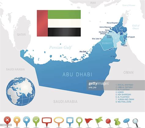 United Arab Emirates Highly Detailed Map High Res Vector Graphic