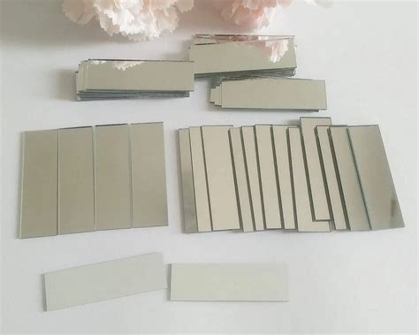 Meya 58x2inch Small Glass Mirror Rectangle Glass Craft Mirrors Bulk 60 Pieces Mosaic Tiles In