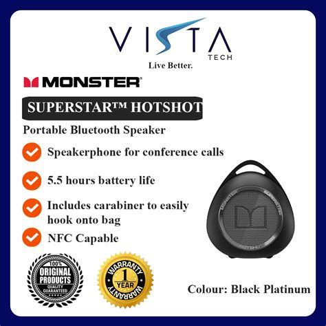 Buy Vistatech Monster Superstar Hotshot Bluetooth Speaker Black