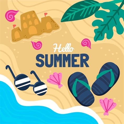 Free Vector Hand Drawn Hello Summer Illustration