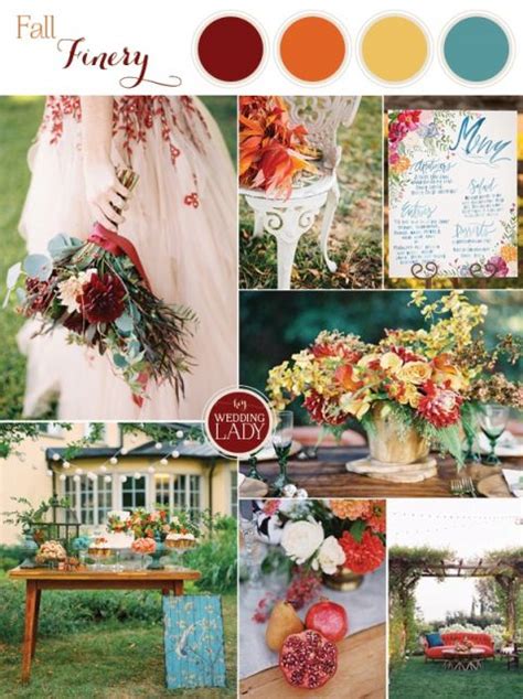 Bold and Colorful Fall Wedding in Burgundy, Orange, and Teal - Hey ...