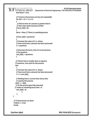 Round Robin Algorithm in Operating System | PDF