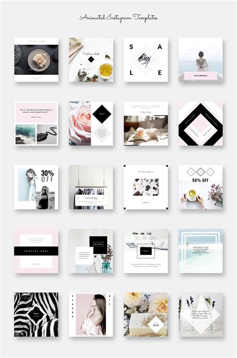 ANIMATED Instagram Posts -Minimalist | Website design, Instagram template design, Instagram template