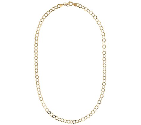 Veronese K Clad Hammered Circle Link Necklace G Qvc