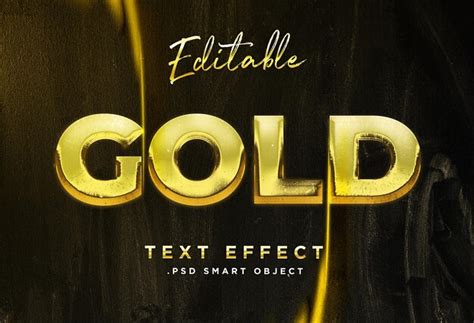 Gold Metal Chrome Texteffekt Psd Vorlage F R Photoshop Goldgelber