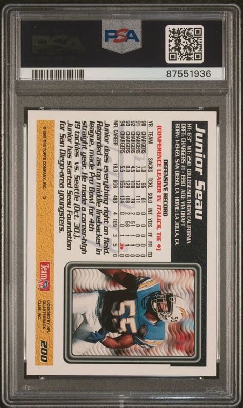 1995 TOPPS 200 JUNIOR SEAU CHARGERS HOF PSA 10 F3901293 936 EBay